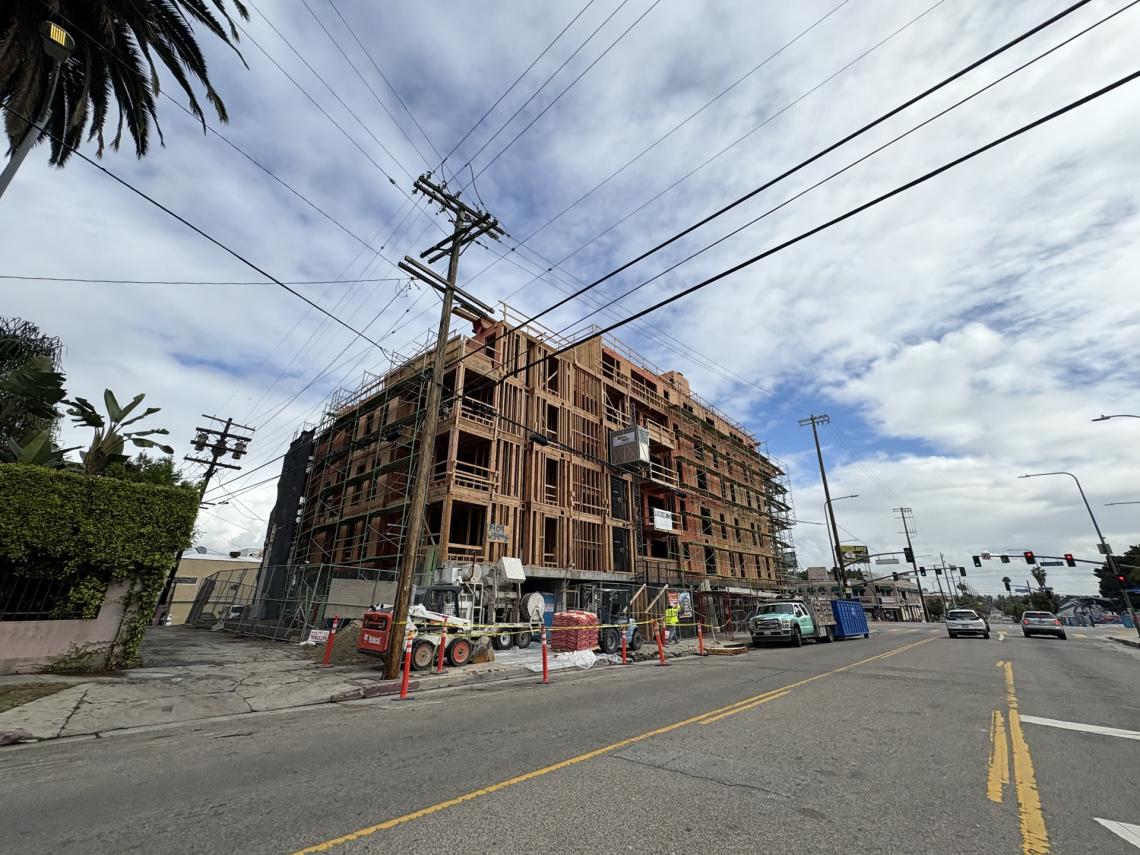 Mixed-use building fully-framed at 5365 Crenshaw Blvd. in Hyde